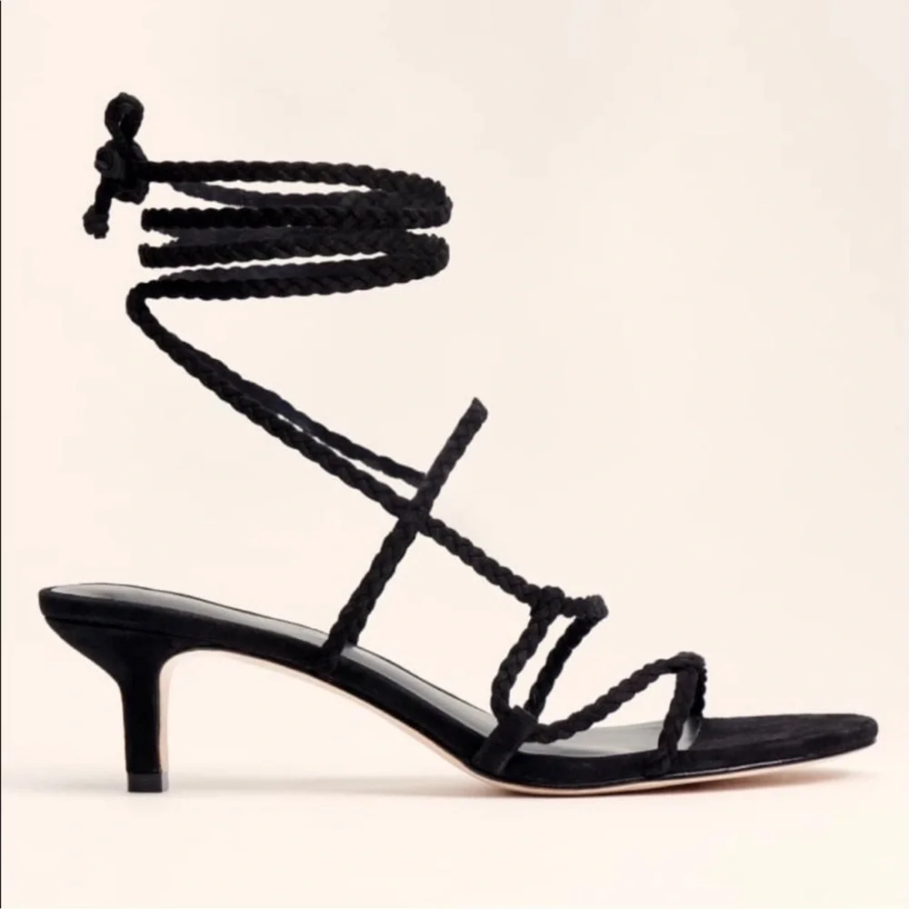 NEW! Reformation Porto Sandal Black US 8
